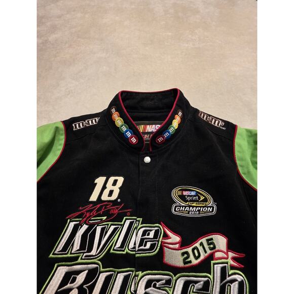 Vintage Nascar Racing 2015 Kyle Busch Champion M&M's Candy Promo Jacket Men's... - Picture 6 of 11